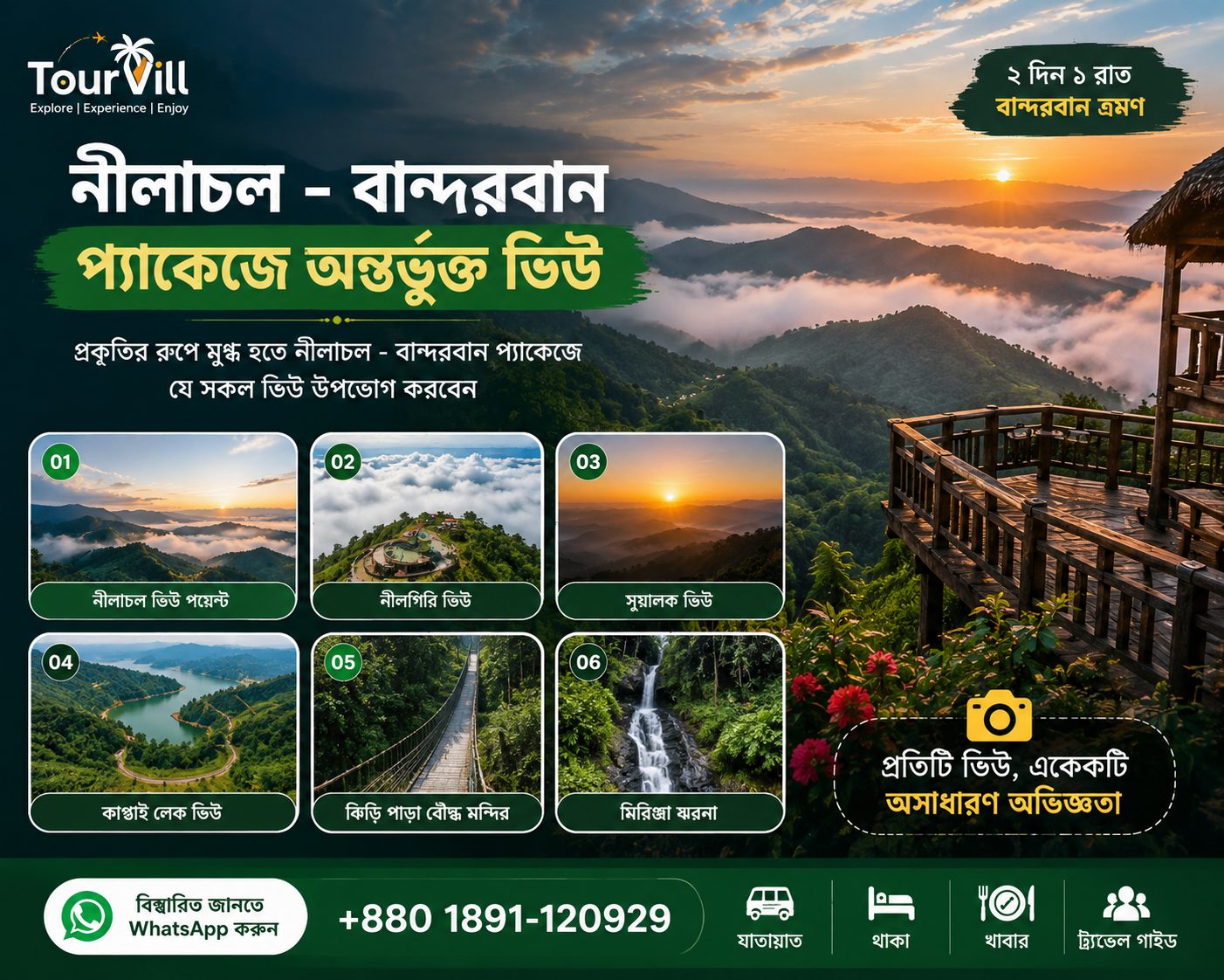 নীলাচল - বান্দরবান প্যাকেজে অন্তর্ভুক্ত ভিউ পয়েন্ট