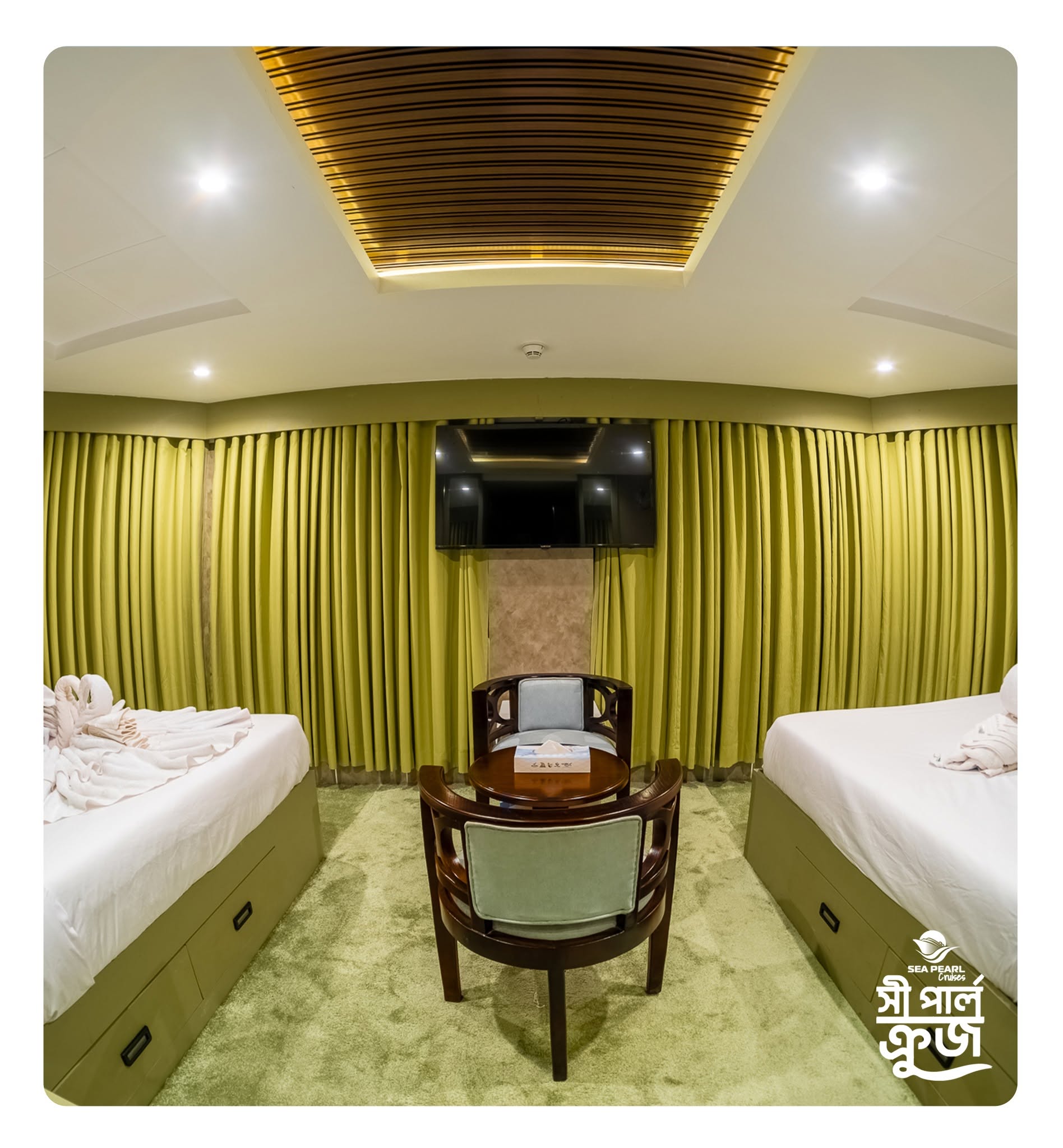 Sea Pearl Cruise AC cabin interior with attached bath
