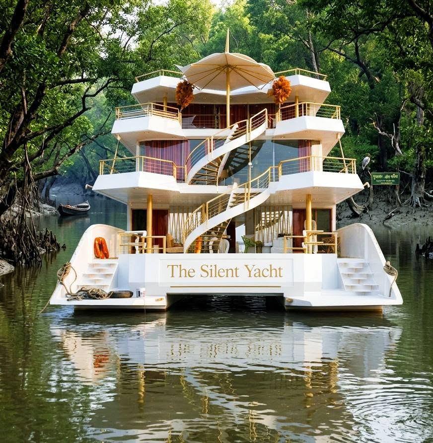 The Silent Yacht back view - MV Silent 69 Sundarban cruise