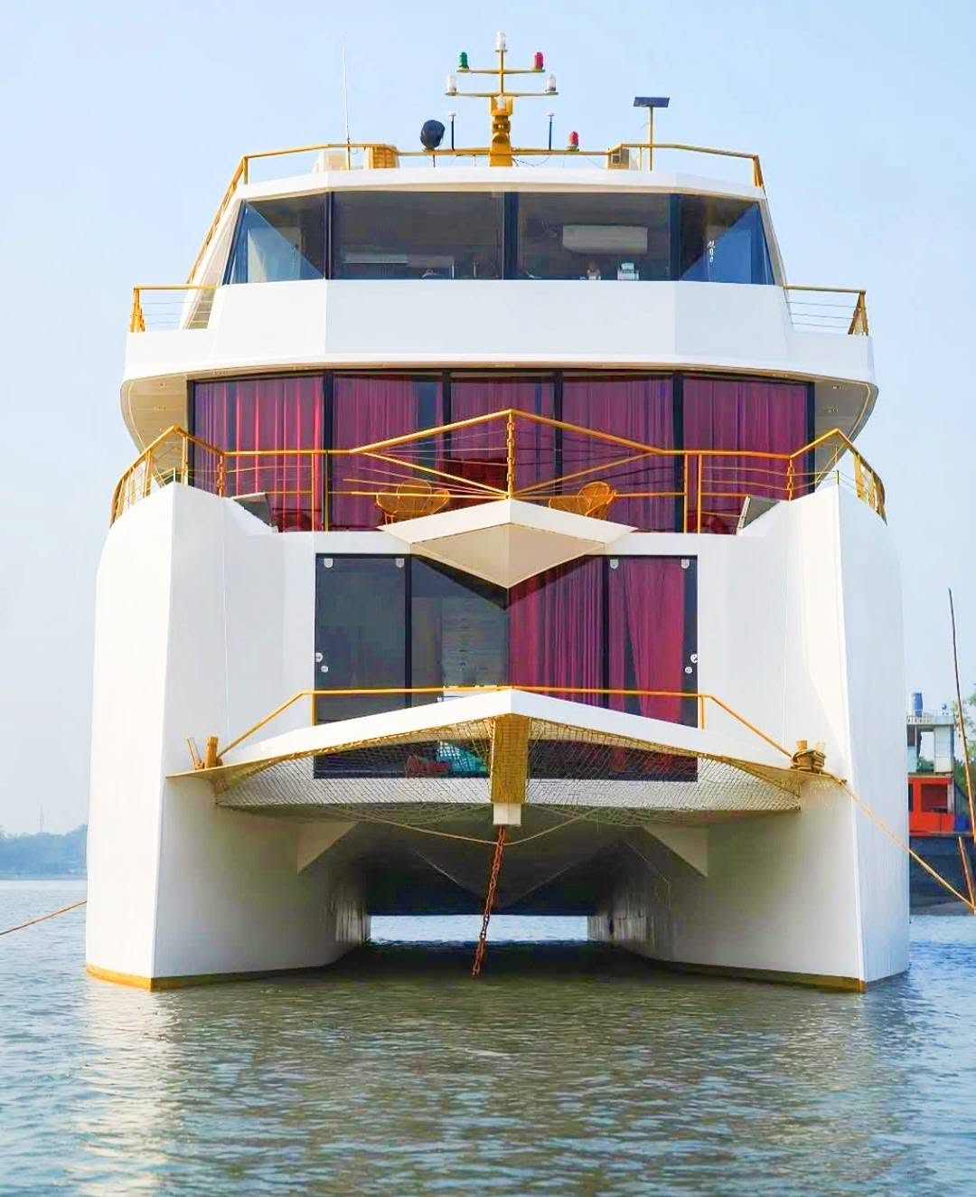 The Silent Yacht front view - Sundarban luxury catamaran cruise ship