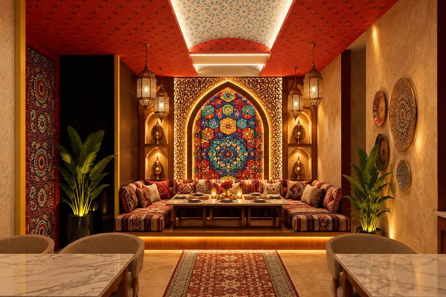 Darbar-e Saltanat Arabian interior and dishes placeholder